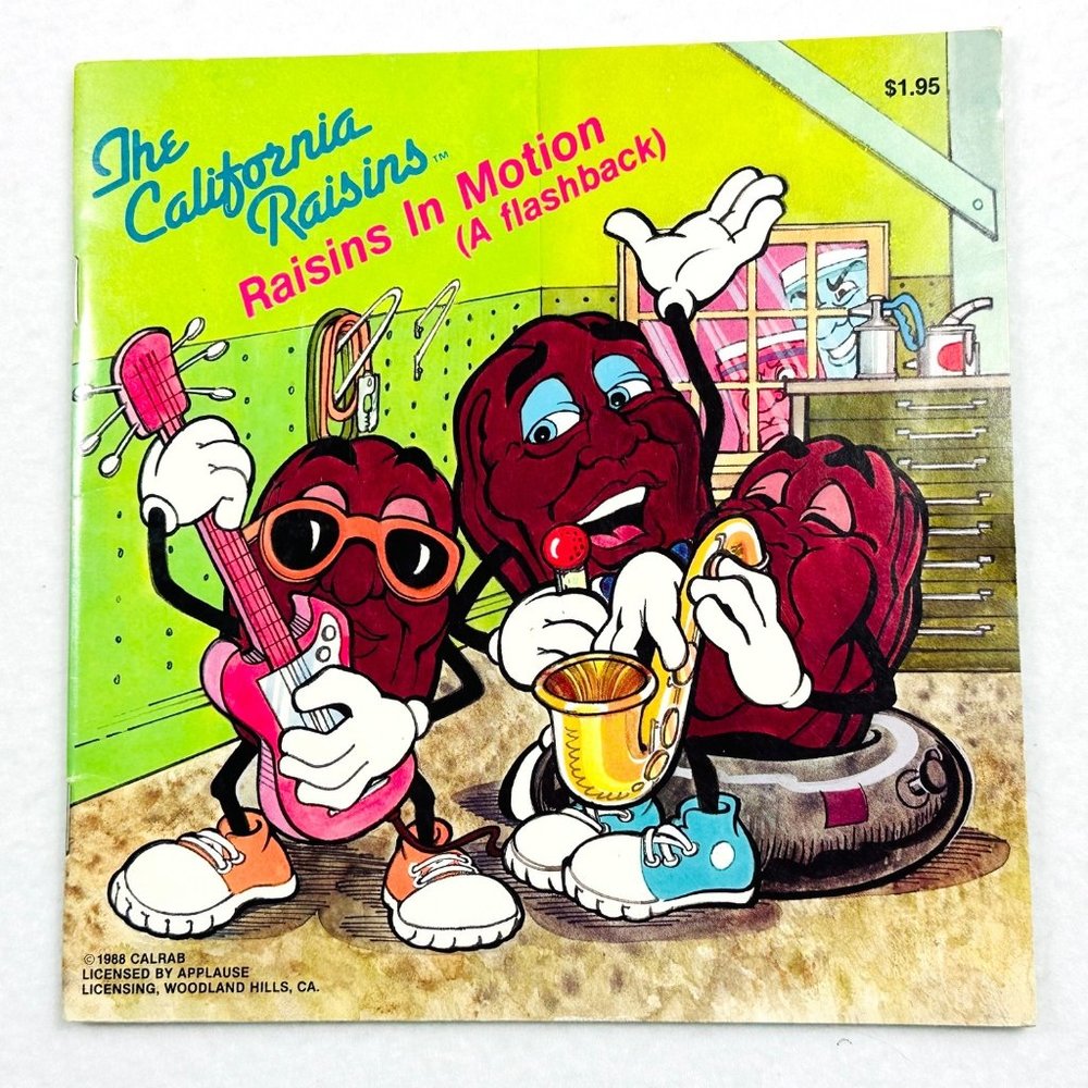 The California Raisins - "Raisins in Motion" Vintage 1988 Book